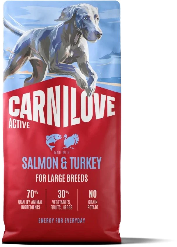 Carni Love Active Dog Adult Large su lašiša ir kalakutiena - dry dog food - 12kg