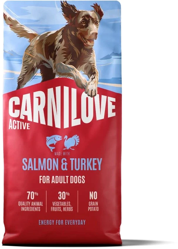 Carni Love Active lašiša & kalakutiena - dry dog food - 12kg