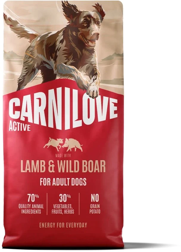 Carni Love ACTIVE DOG ėriena ir šernų pašaras suaugusiems 12 kg