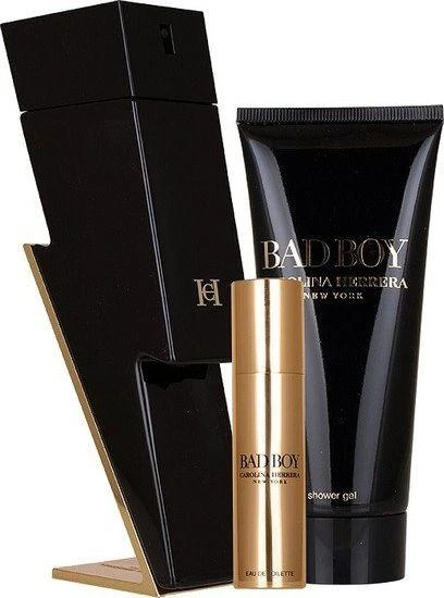 Carolina Herrera Bad Boy tualetinis vanduo purškiklis, 100 ml rinkinys 3 vnt.