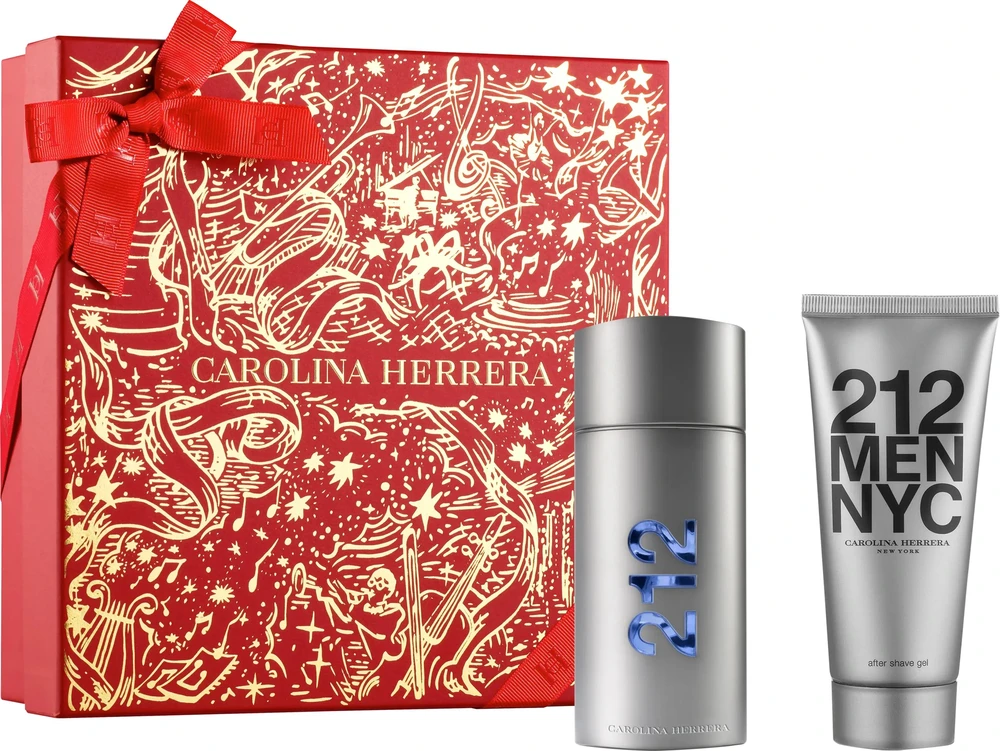 Set Carolina Herrera: 212 NYC Eau De Toilette For Men, 100 ml + 212 NYC After-Shave Balm, 100 ml