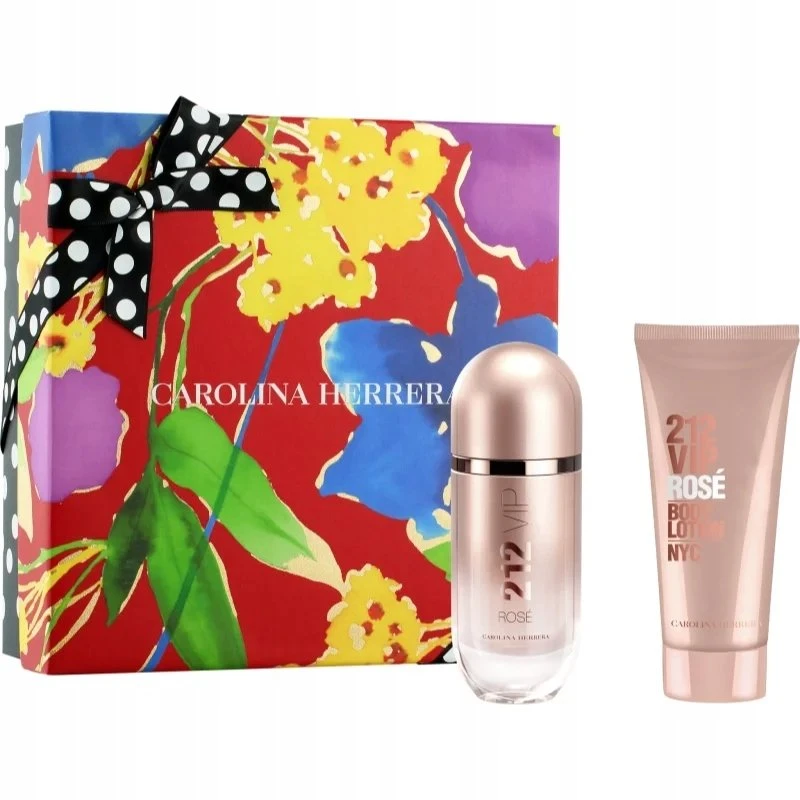 Set Carolina Herrera: 212 VIP Rose Eau De Parfum For Women, 80 ml + 212 VIP Rose Moisturising Losjonas kūnui, 100 ml