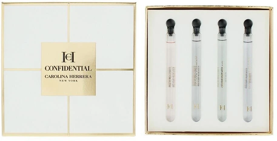 Set Carolina Herrera: Oranžinis Affair Eau De Parfum For Women, 4 ml + Bergamot Bloom Eau De Parfum For Women, 4 ml + Vetiver Paradise Eau De Parfum For Women, 4 ml + Rose Cruise Eau De Parfum For Women, 4 ml