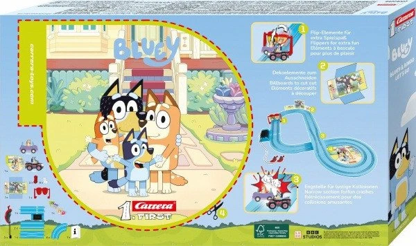 Carrera Žaislinis Bluey ir Bingo lenktynių trasa 2,9 m