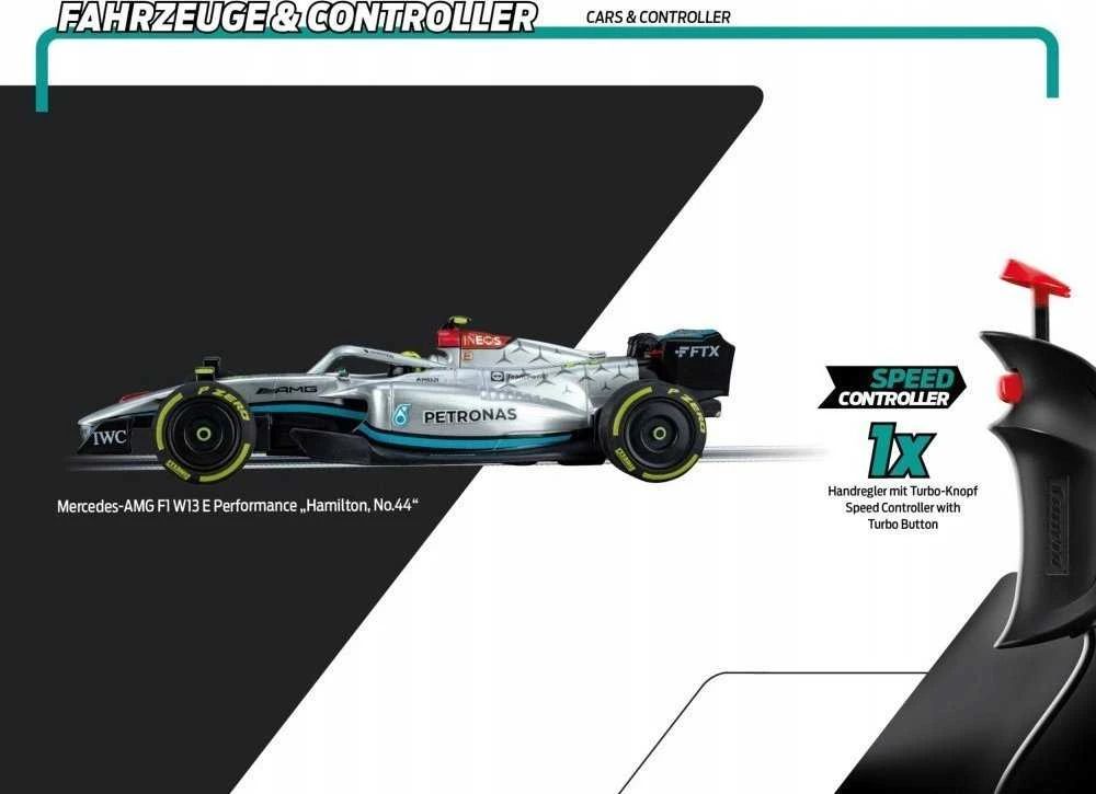 Carrera Lenktynių trasos rinkinys Formula Qualifying Challenger Mercedes Hamilton 68003
