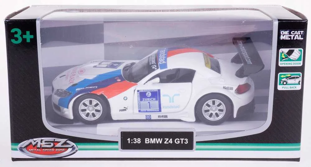 Carrera Daffi Model MSZ 1:38 BMW Z4 GT3 balta M-301 33013