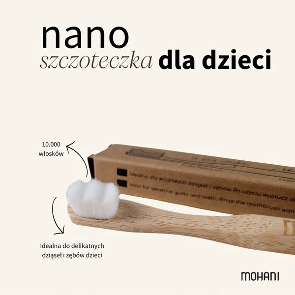 Carriwell Mohani Nano bambukinis dantų šepetėlis vaikams, rožinis