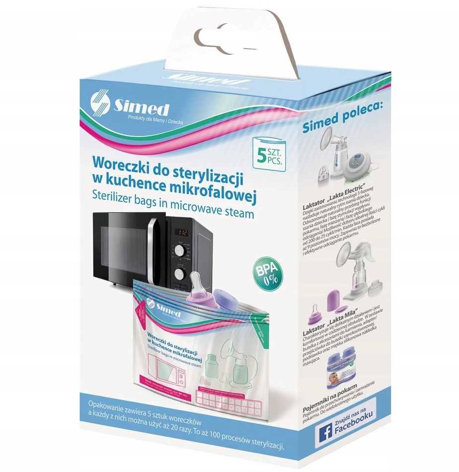 Carriwell Simed BAGS mikrobangų sterilizavimo maišeliai – 5 vnt. > 100 panaudojimų
