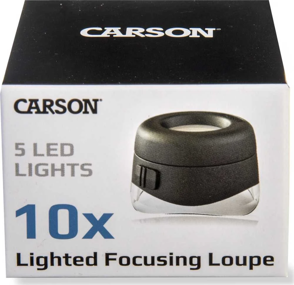 Žiūronai Carson LH-50 VersalLoupe LED 10x fokusuojamas didintuvas