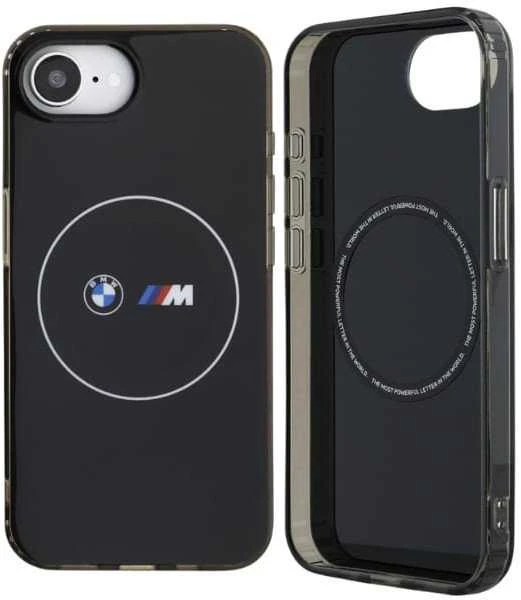 Dėklas BMW IML Metal Baltas Circle MagSafe iPhone 16e Case - Juodas