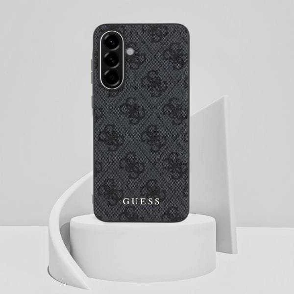 Guess 4G dėklas skirtas Samsung Galaxy A56 pilkos spalvos