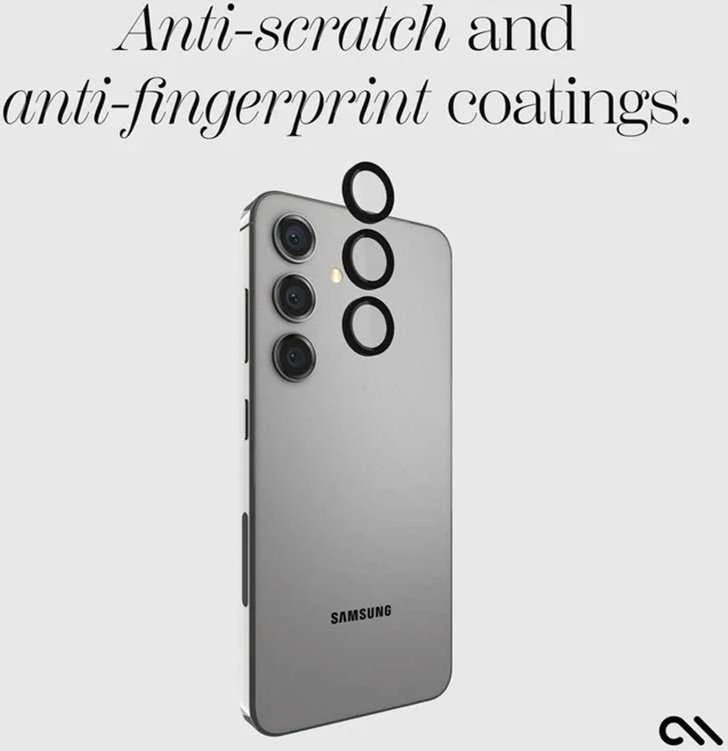 Case-Mate Aluminum Ring Lens Protector - Apsauginis stiklas skirtas the camera lens of the Samsung Galaxy S24 (Juodas)