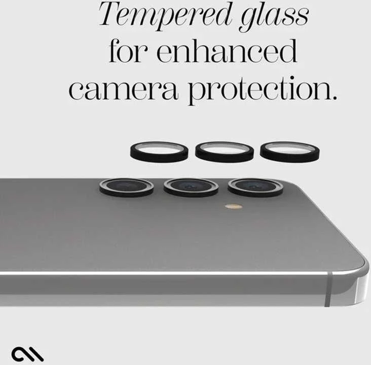 Case-Mate Aluminum Ring Lens Protector - Apsauginis stiklas skirtas the camera lens of the Samsung Galaxy S24 (Juodas)