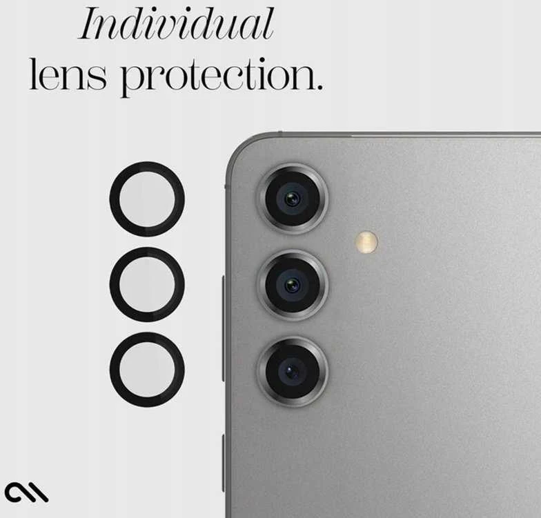 Case-Mate Aluminum Ring Lens Protector - Apsauginis stiklas skirtas the camera lens of the Samsung Galaxy S24 (Juodas)