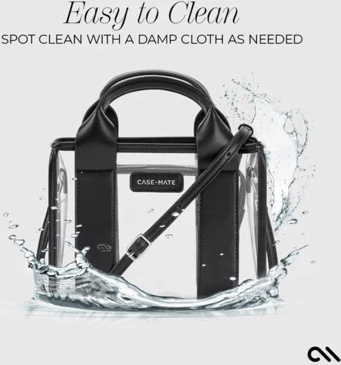 Case-Mate Micro Tote Bag - Atsparus vandeniui Shoulder Bag (Midnight Juodas/Clear)
