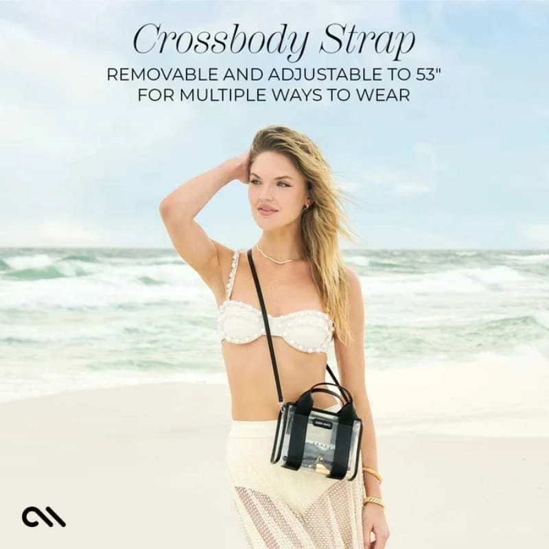 Case-Mate Micro Tote Bag - Atsparus vandeniui Shoulder Bag (Midnight Juodas/Clear)
