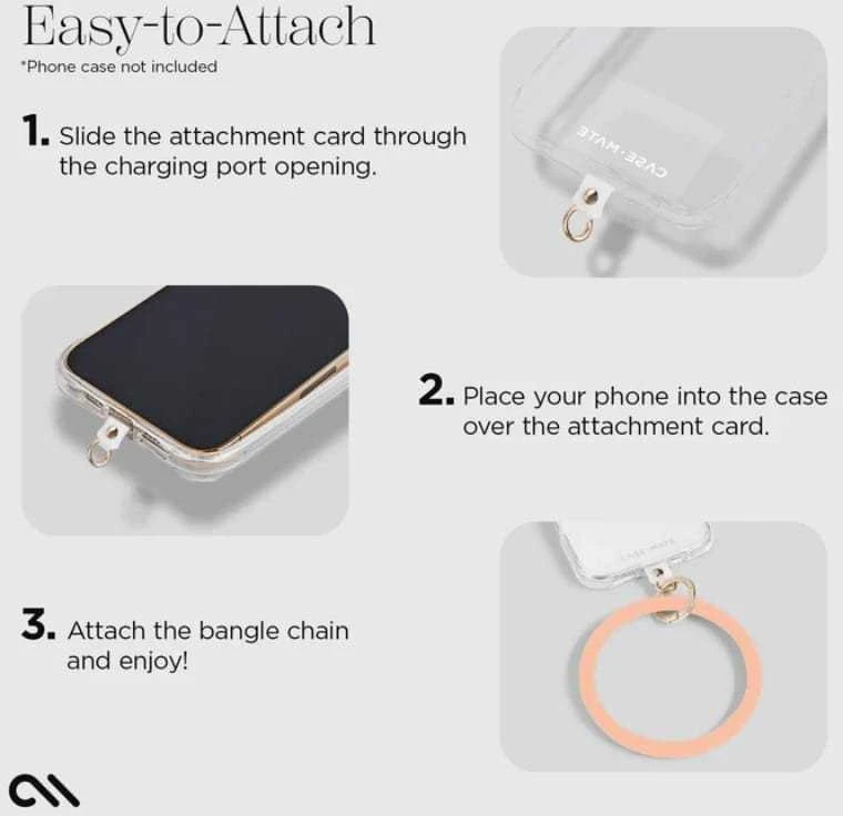 Dėklas Case-Mate Phone Bangle - Wrist virvelė telefonui Peach