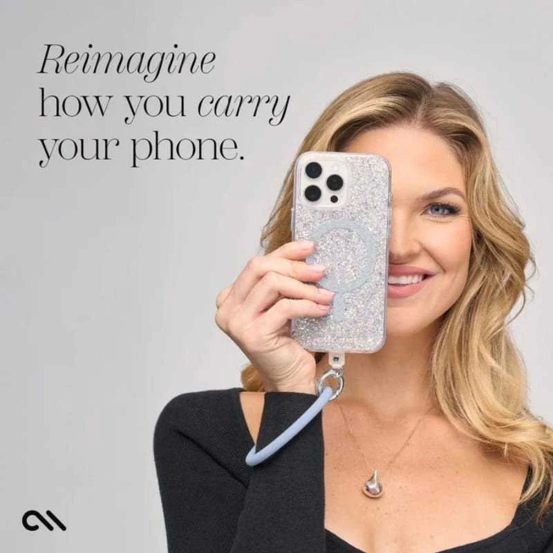 Dėklas Case-Mate Phone Bangle - Wrist virvelė telefonui Pale Mėlyna