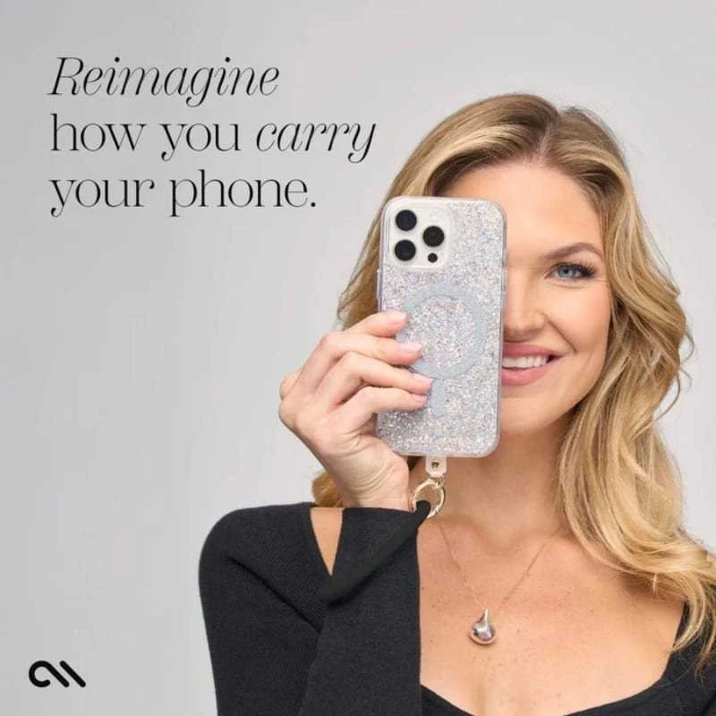 Dėklas Case-Mate Phone Bangle - Wrist virvelė telefonui Juodas