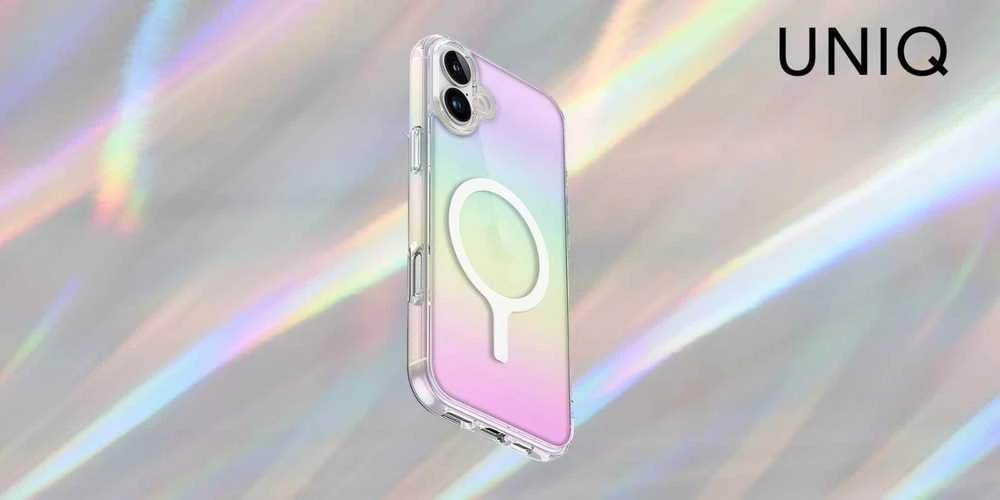 Uniq Iridescia Magclick įkrovimo dėklas, skirtas iPhone 16 Plus – daugiaspalvis