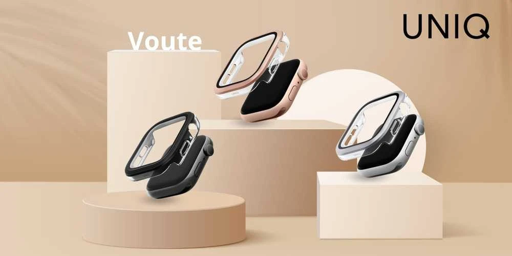 Dėklas UNIQ Voute for Apple Watch Series 10 / 11 46mm tempered glass sidabrinis
