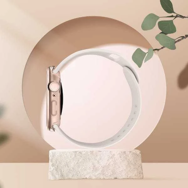 Dėklas UNIQ Voute for Apple Watch Series 10 / 11 46mm tempered glass rose auksinis