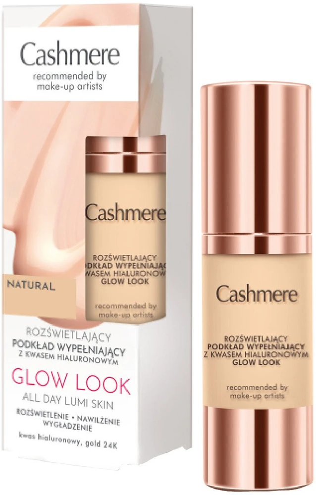 Cashmere Cashmere Glow Look Rozświetlający podkład wypełniający su kwasem hialuronowym 30ml rusvai gelsvas (3)