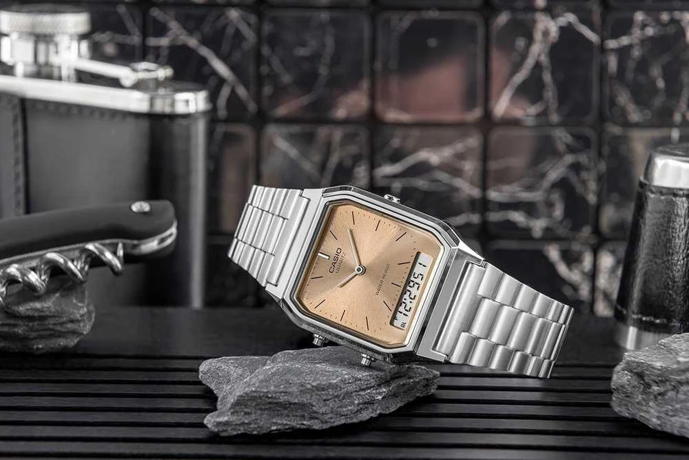 CASIO VINTAGE UNISEX LAIKRODIS AQ-230A-4AMQYDF + DĖŽUTĖ