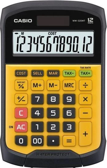 Stalinis skaičiuotuvas CASIO WD-320MT, 144,5 x 194,5 x 35,6 mm, plaunama klaviatūra
