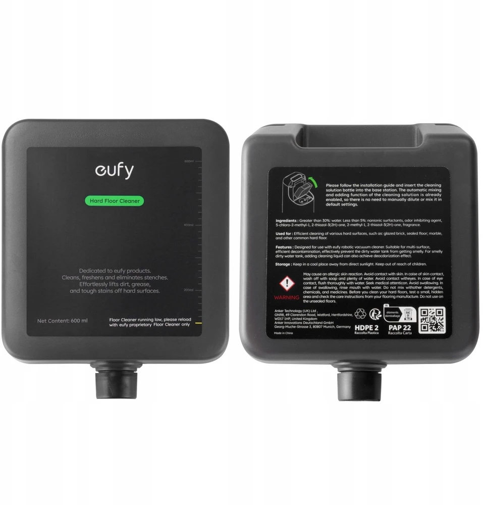 Anker Eufy | Grindų valymo skystis, paruoštas naudoti, 600 ml, Grindų valymo skystis, saugus, suderinamas su E25