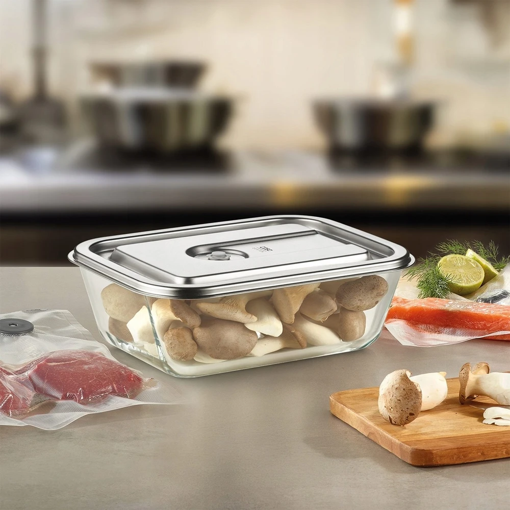 Caso CASO VacuBoxx Inox XL 4.5 – 4,5 l stiklinė vakuuminė talpa su nerūdijančio plieno dangteliu