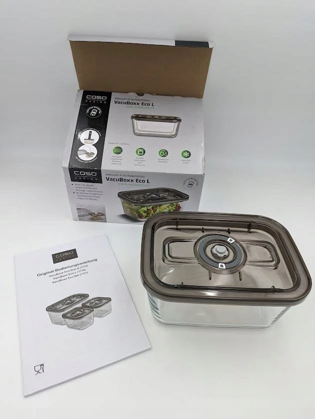 Caso | Stiklinis vakuuminis indas su plastikiniu dangteliu | VacuBoxx Eco L | Skaidrus