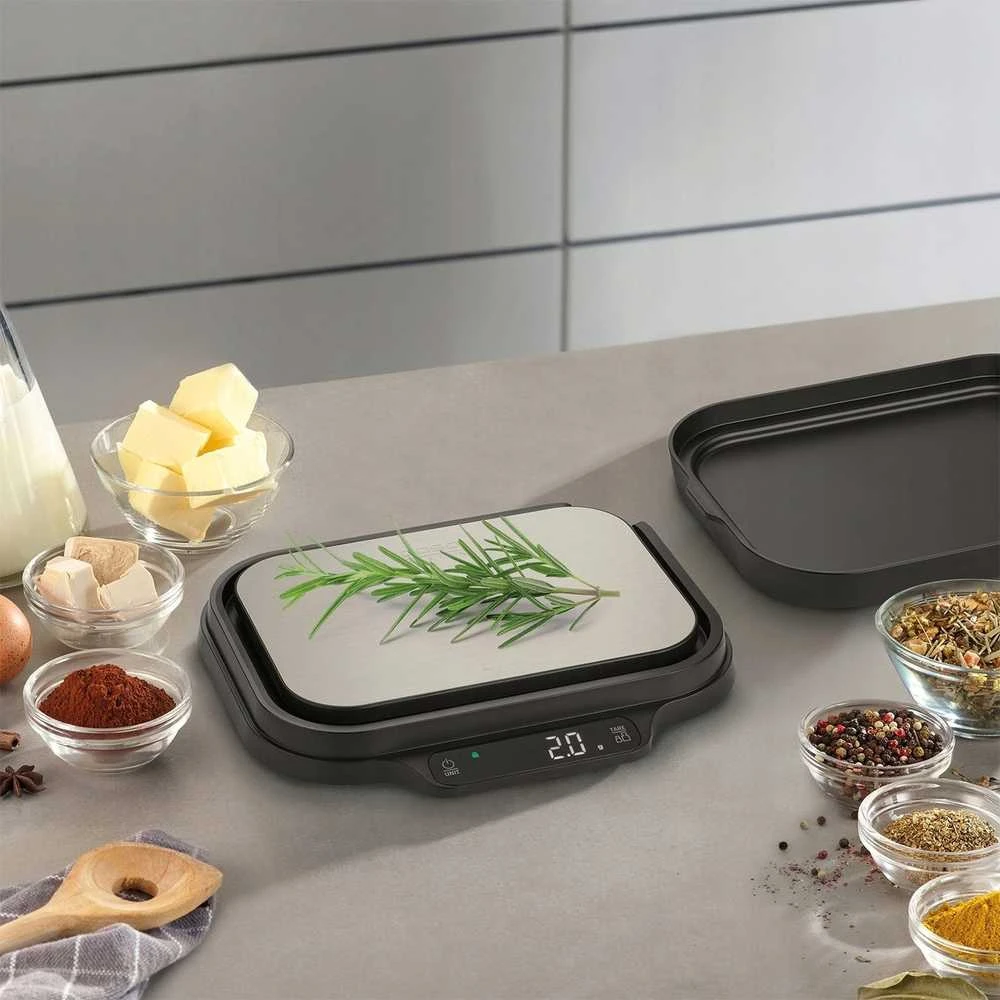 Virtuvinės svarstyklės Caso Kitchen and Precision scales | KitchenDuo | Ekranas type LED | Juodas/Nerūdijantis plienas