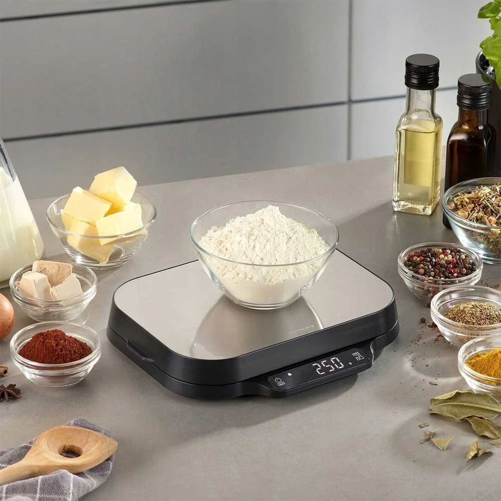 Virtuvinės svarstyklės Caso Kitchen and Precision scales | KitchenDuo | Ekranas type LED | Juodas/Nerūdijantis plienas