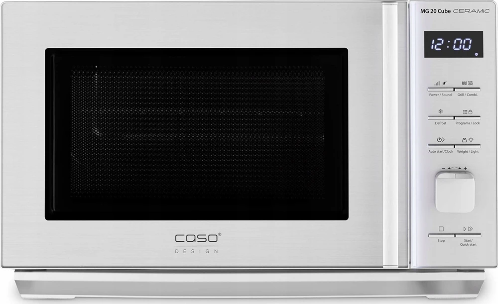 Mikrobangų krosnelė Caso | Microwave Oven with Grilis | MG 20 Cube | Free standing | 800 W | Grilis | Sidabrinis