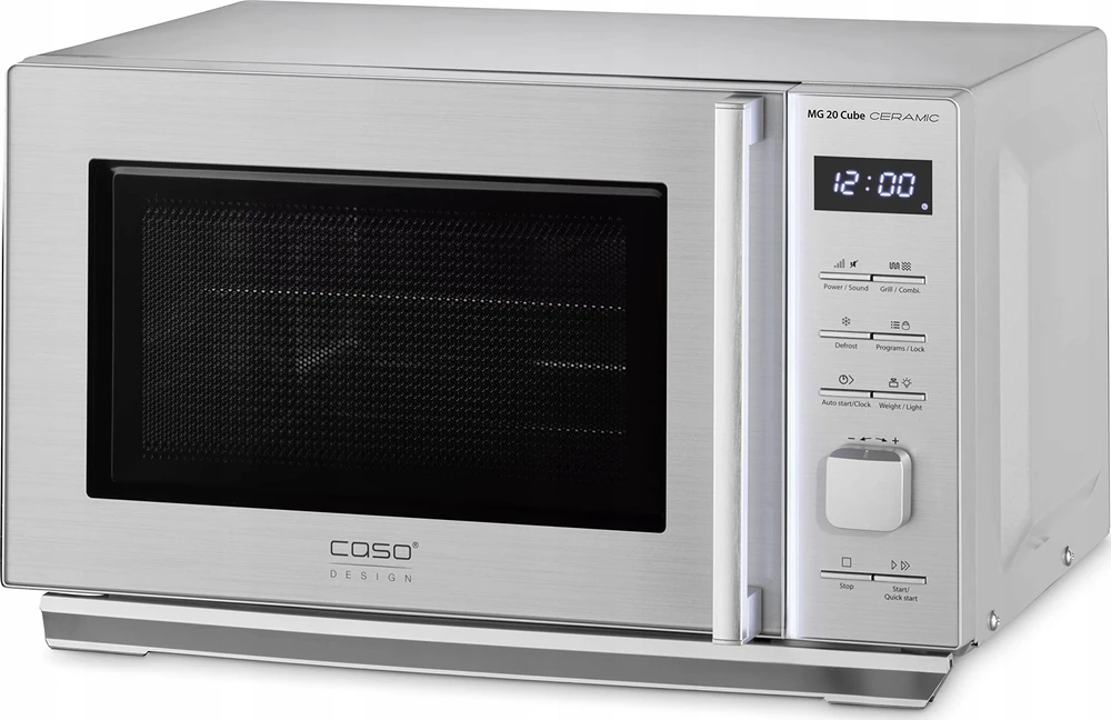 Mikrobangų krosnelė Caso | Microwave Oven with Grilis | MG 20 Cube | Free standing | 800 W | Grilis | Sidabrinis