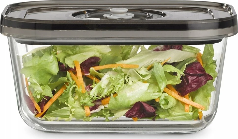 Caso VacuBoxx Eco-Duo S 2 stiklinės vakuuminės talpyklos su plastikiniu dangteliu, 0.5 L, 2 vnt.