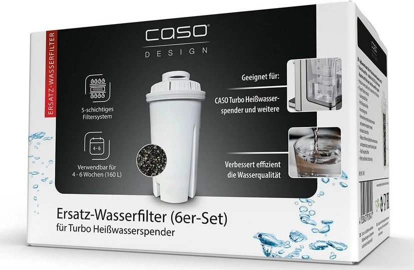 Caso | Replacement Vanduo Filter for Turbo Hot Vanduo Dispensers | 6 pcs. | Baltas