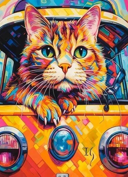 Castorland Dėlionė 300 vnt. - Katės kelionė autobusu