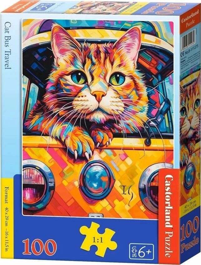 Castorland Dėlionė 300 vnt. - Katės kelionė autobusu