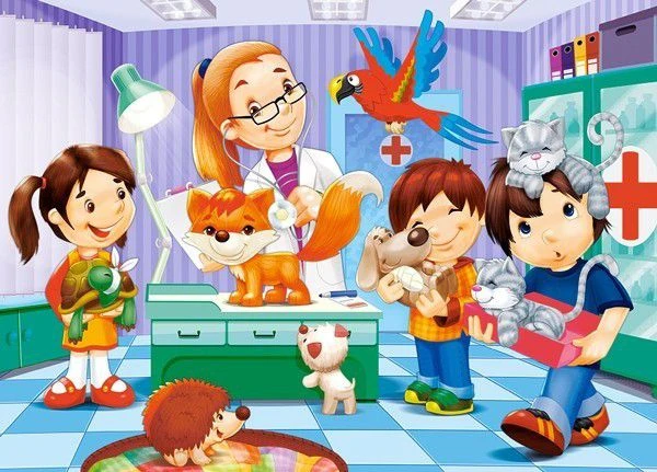 Castorland Dėlionė 60 vnt. - Pas veterinarą