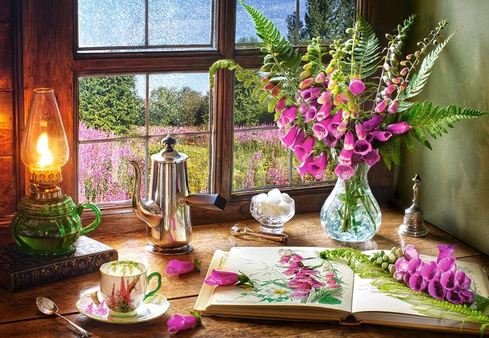 Castorland dėlionė Natiurmortas su Violet Snapdragons 1000 det.