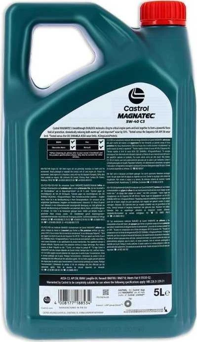 Castrol „Magnatec“ benzininio dyzelinio variklio alyva Castrol „Magnatec“ benzininis dyzelinas 5W40 5 l
