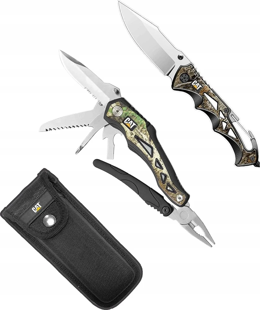 CAT zest. 2pcs Real Tree Camo Multi-Tool and Knife
