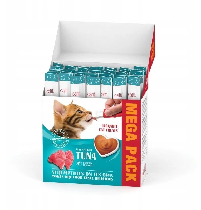 Catit - kreminis aukščiausios kokybės skanėstas katėms - tunas - didelė pakuotė (50 x 10 g)