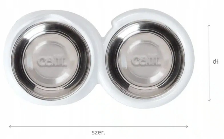 Catit Pixi, podwójna dubenėlis, dla kota, balta, 31,8 x 16,9 x 5,7, 2x200ml