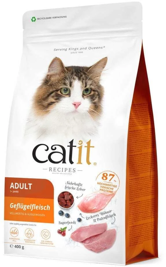 Catit Recipes Adult paukštiena, sausas maistas, suaugusioms katems, drób, 400g
