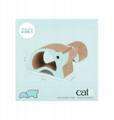 Catit Zoo Scratcher Nosorožec, draskymo stulpelis, katėms, kartoninis, 46 x 22,5 x 29 cm, 2in1