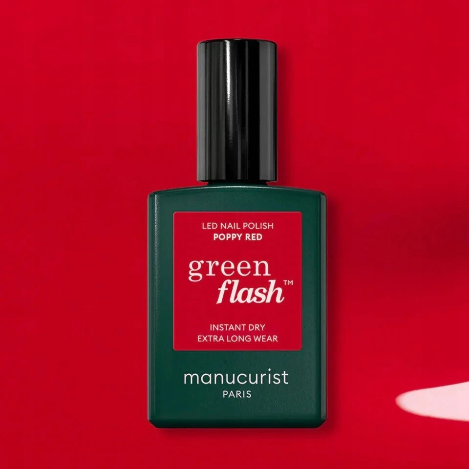 Manucurist Žalias Flash Nagų lakas lakier do paznokci Poppy Raudona 15ml
