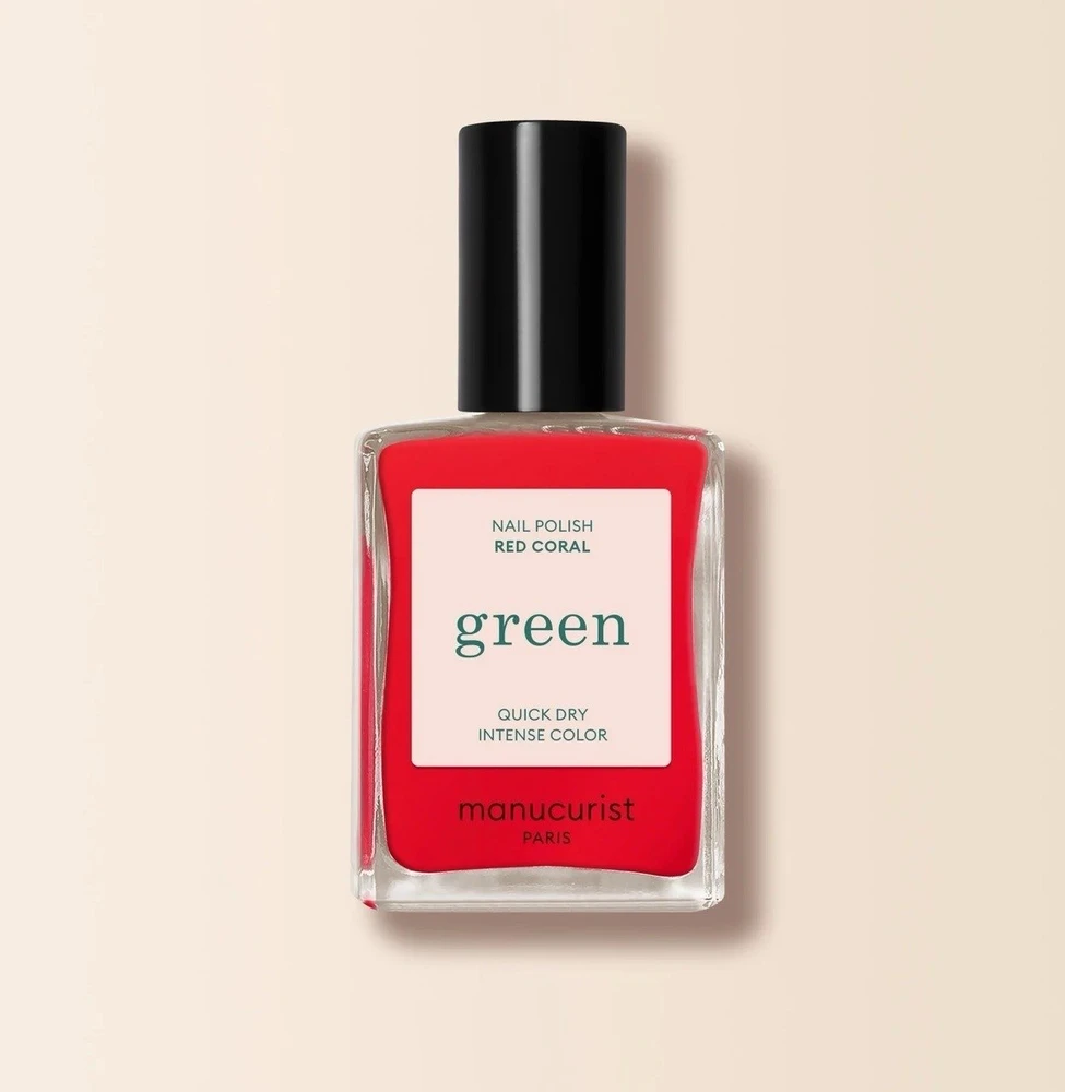 Manucurist Žalias Nagų lakas lakier do paznokci Raudona Coral 15ml